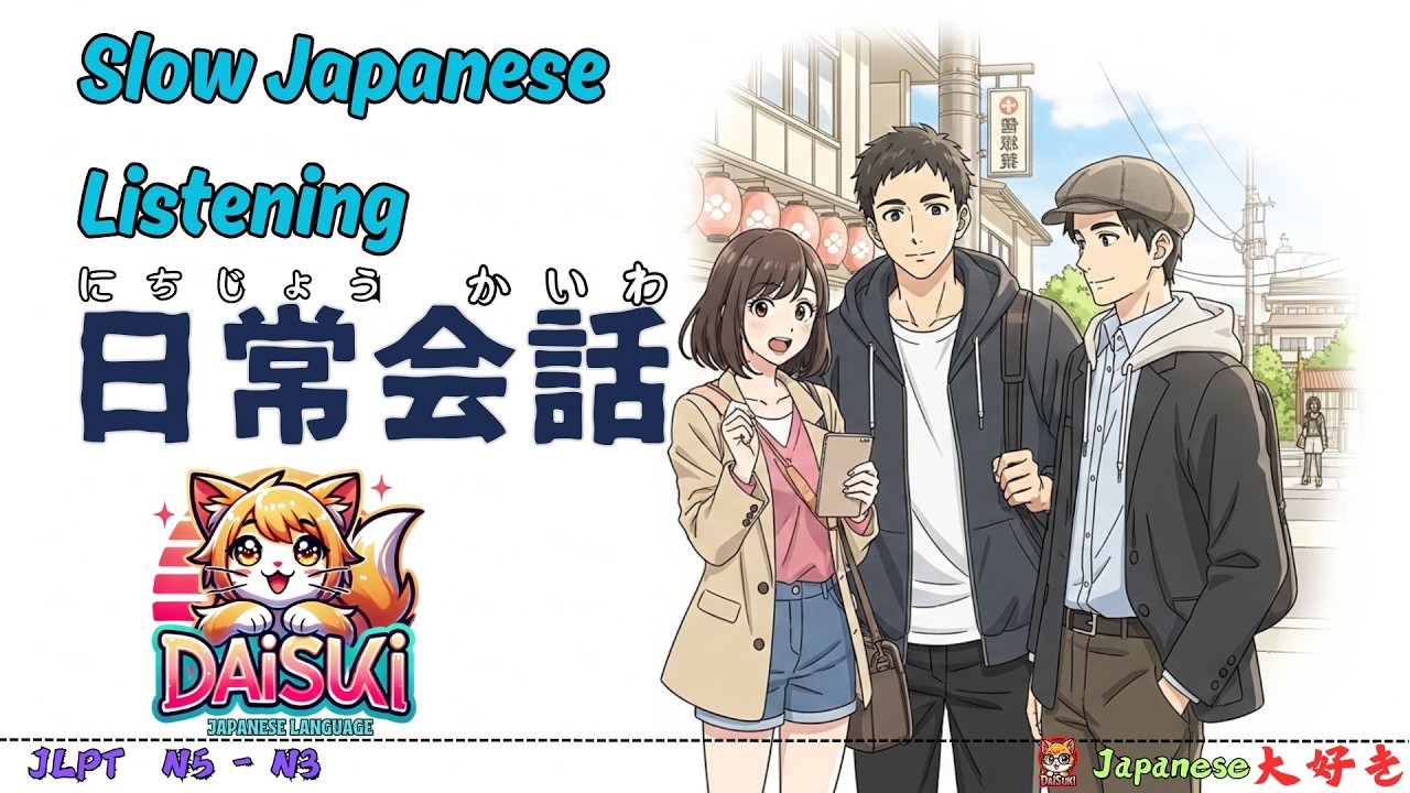 [N5–N3] Slow Japanese Listening｜School, Shopping & Morning Routines