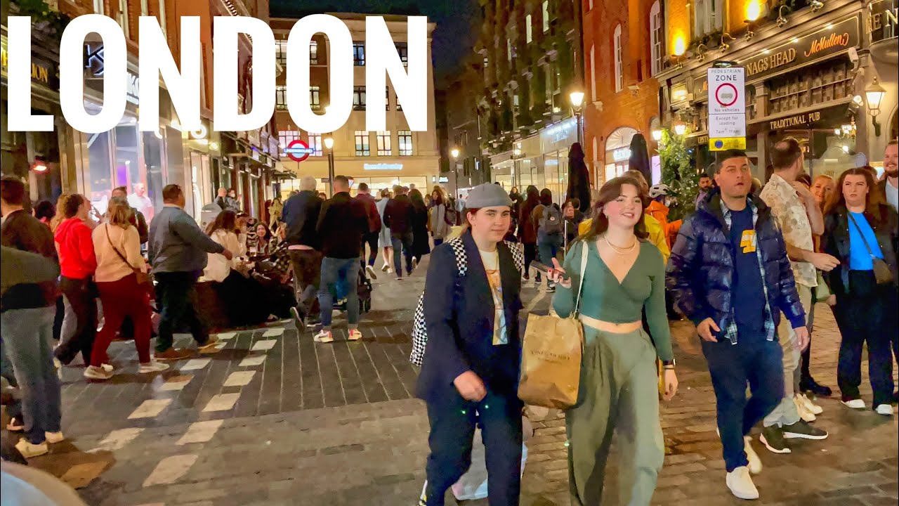 London, England 🏴󠁧󠁢󠁥󠁮󠁧󠁿 Central London Night Walk | West End Street Walking Tour [4K HDR]