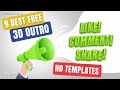 Best 9 Endscreen Outro Templates For Youtube Videos ▶️ 3D Thanks For Watching Templates