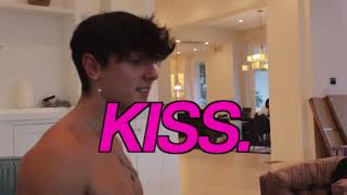 Bryce Hall kisses Noah Beck and Addison Rae