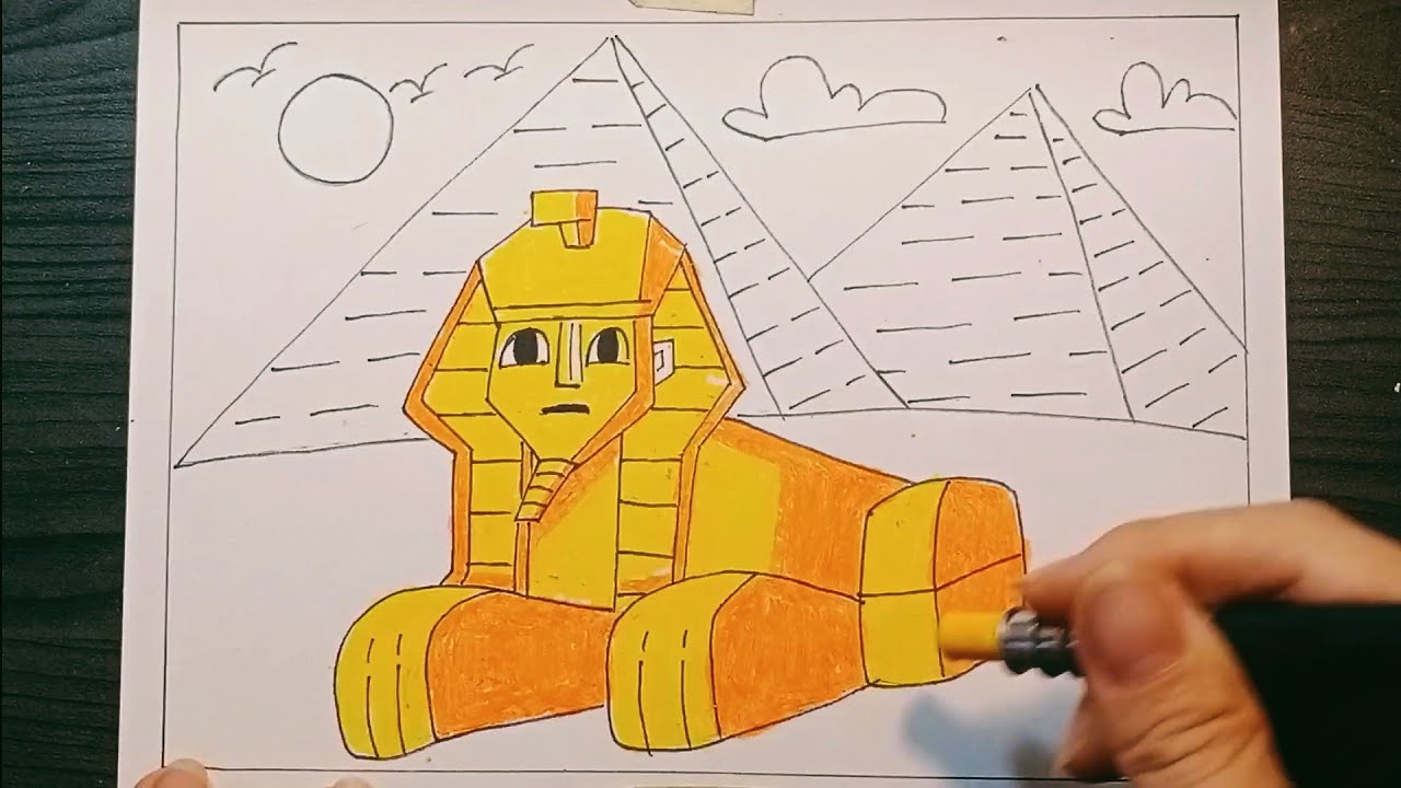 4 cách vẽ AI CẬP CỔ ĐẠI TRONG MẮT EM - Lớp 6 | Painting Ancient Egypt | Vẽ  kim tự tháp | KC art 3 - YouTube