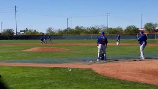 Cubs pitcher fielding drills 2/25/16