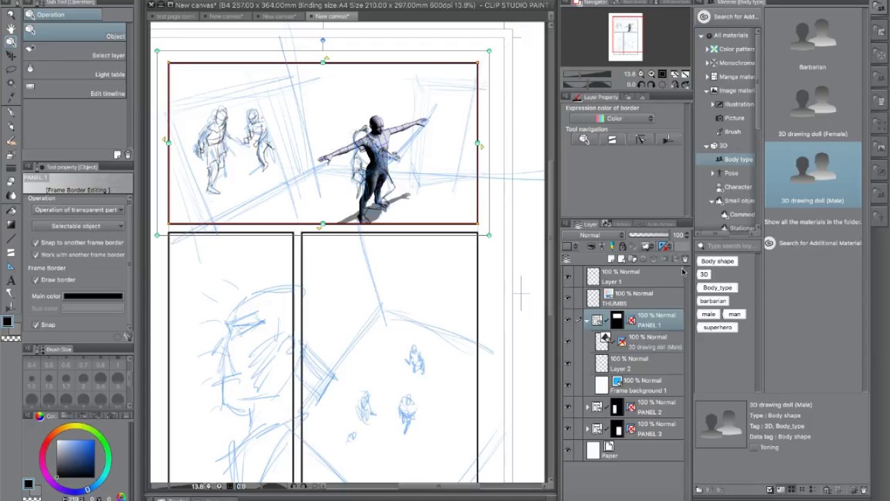 Caler une scene 3D sur une perspective existante dans Clip Studio Paint ...