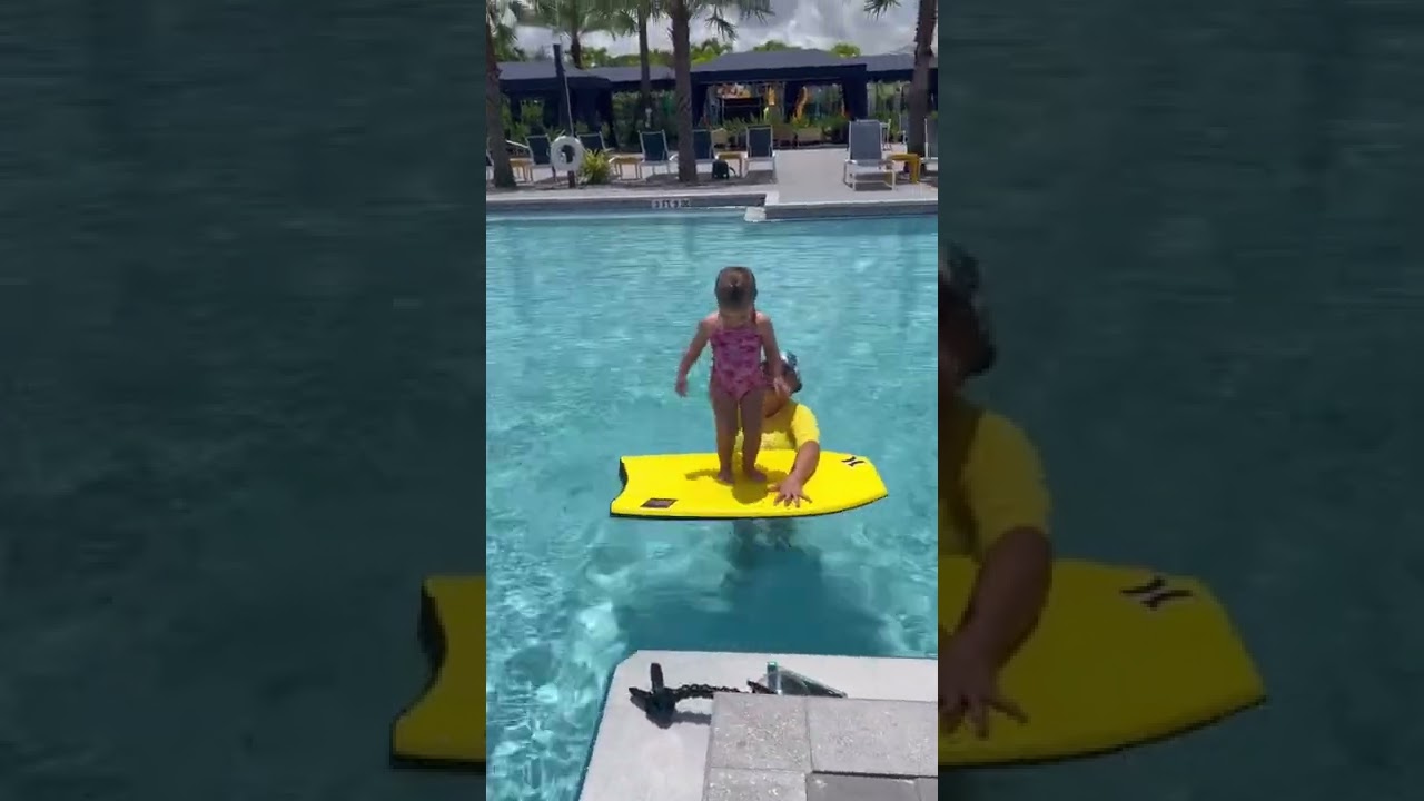 My toddler learns to surf!! shorts YouTube