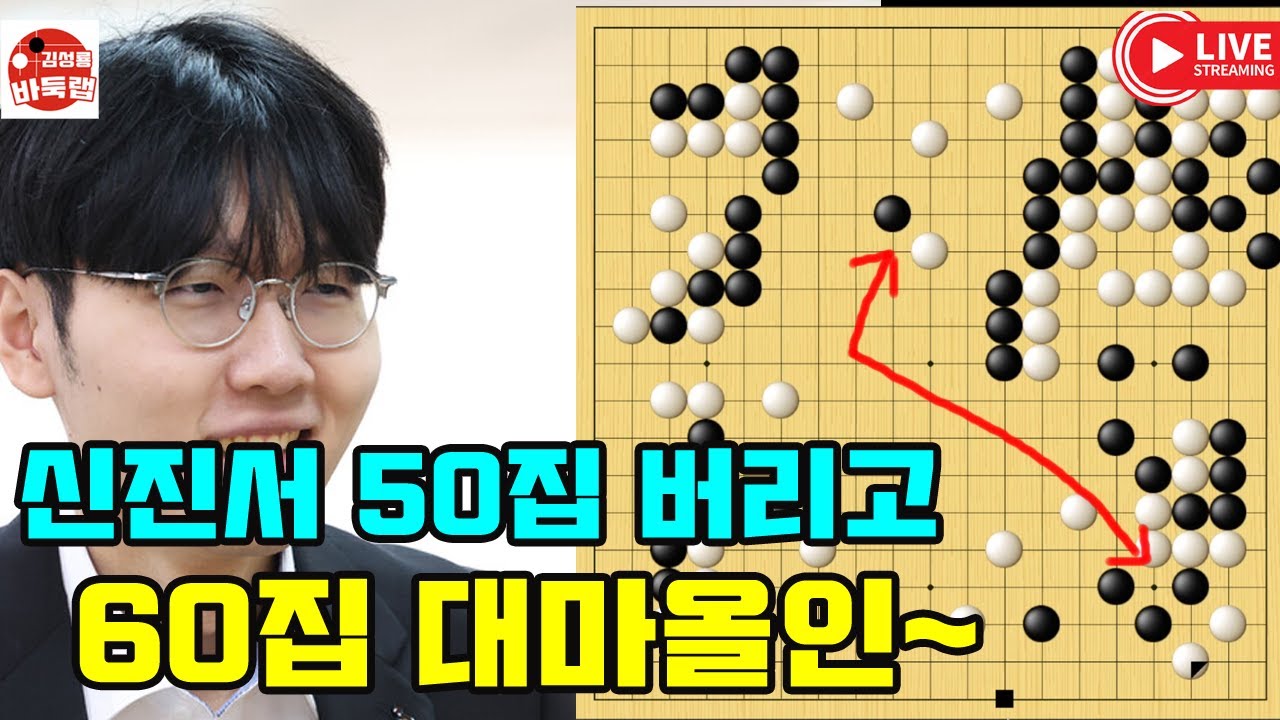신진서 50집 버리고 60집 대마올인~ 제1회 난양배 32강전 #신진서 vs 판팅위 2024년 11월2일 경기 #김성룡바둑랩 #바둑