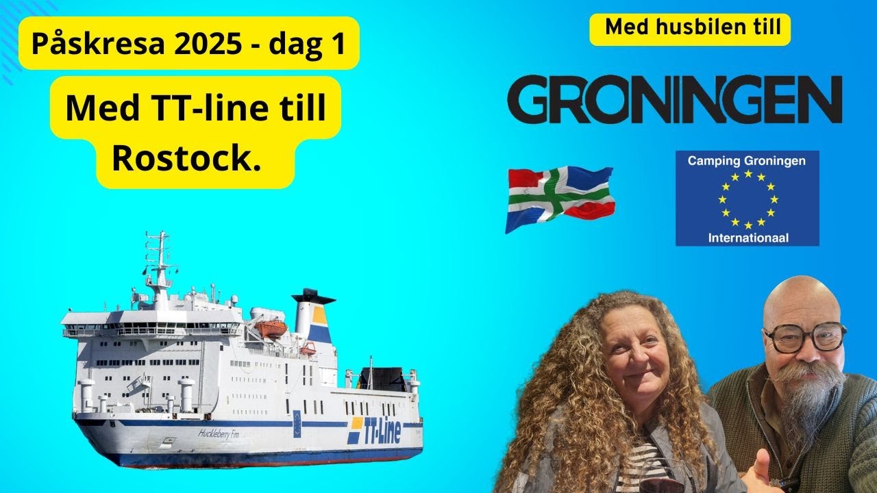 Tar husbilen ut i Europa med TT-line. Först kör vi ner till Groningen i Nederländerna. Häng med !
