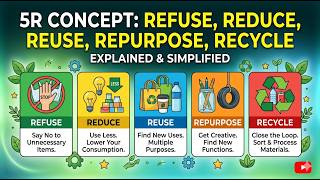 Concept of 5R (Refuse, Reduce, Reuse, Repurpose, Recycle)