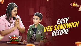 Cutest simple Veg Sandwich Recipe Ever! 🥪 | Kutties Kitchen | Adithya TV