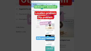 Microsoft rewards gift card redeem | location and otp problem solve | #microsoftrewards #microsoft