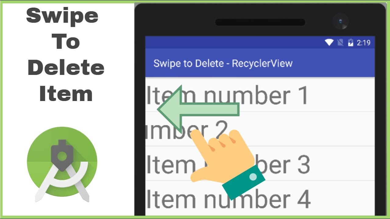 Android Studio Swipe To Delete Item RecyclerView 2018 YouTube