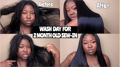 How To Wash Your Sew In | 2 month old sew in wash day routine