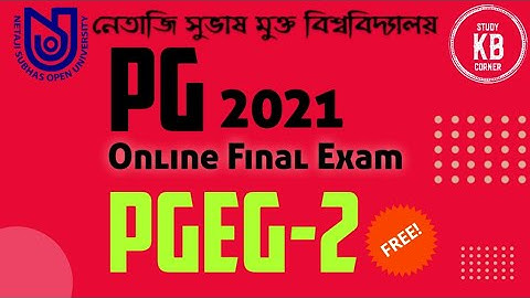 NSOU PG Final Exam 2021 PGEG-2 || Live || NSOU PGEG-2 MCQ Question/Answer