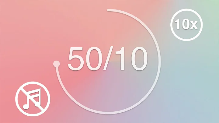 50 Minute Pomodoro Timer / 10 Minute Break - Pastel Color Wheel - Repeats 10x - Study & Focus Timer