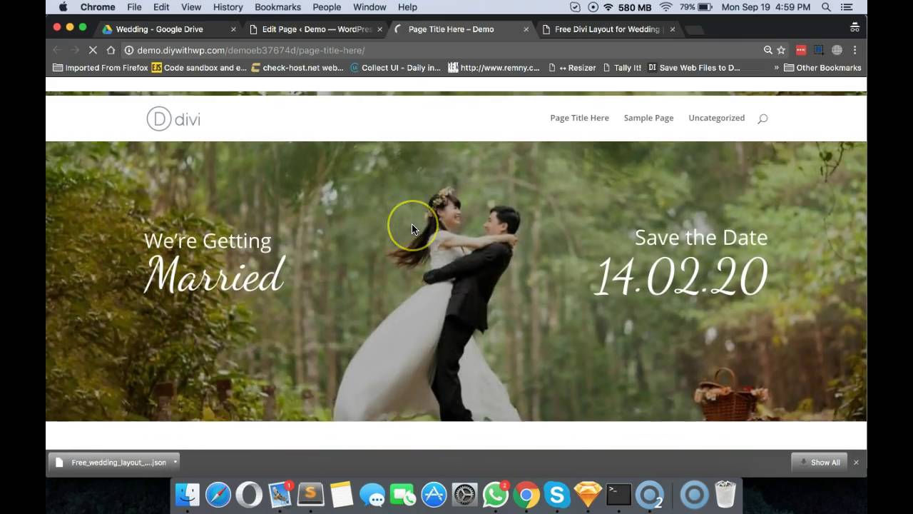 Divi Wedding Layout Instructions