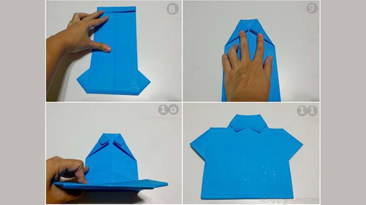 How to make a DIY origami paper shirt step by step - YouTube