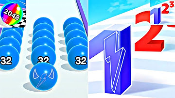 ball run 2048 vs number master iOS Android gameplay mobile run game #gaming ##viral