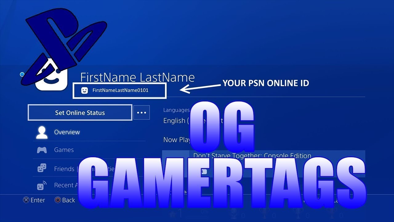 OG PS4 Gamertags Not Taken April 15,2019 YouTube