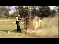 Skid steer drill rig mast built by christie engineering pty ltd australia