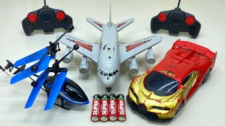 Flying Remote Control RC Helicopter and 3D Light RC Car with a380 Model Airline Unboxing & Testing 😍
