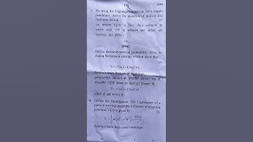 BSc ( Fifth Semester) Physics, Classical and Statistical Mechanics #dnmightyclassesmaths