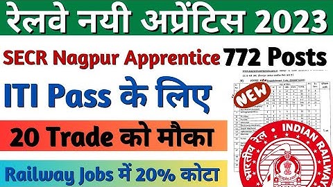 रेलवे बोर्ड की नयी अप्रेंटिस 2023, SECR Nagpur ITI Apprentice 2023, Railway Latest Apprentice 2023
