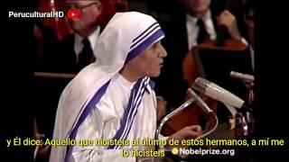 Discurso de la Madre Teresa de Calcuta al recibir el Premio Nobel de la Paz en 1979