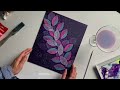 Leaves painting tutorial/ Рисуем листьями / Purple cosmic leaf painting step by step