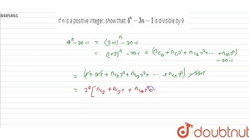 If n is a positive integer, show that: `4^n-3n-1` is divisible by 9
