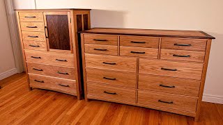 White Oak and Walnut Bedroom Set