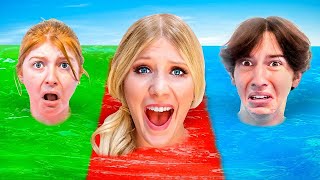 ONE COLORED SLIME POOL CHALLENGE!!