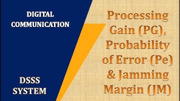 Processing Gain, Probability of Error and Jamming Margin of DSSS system