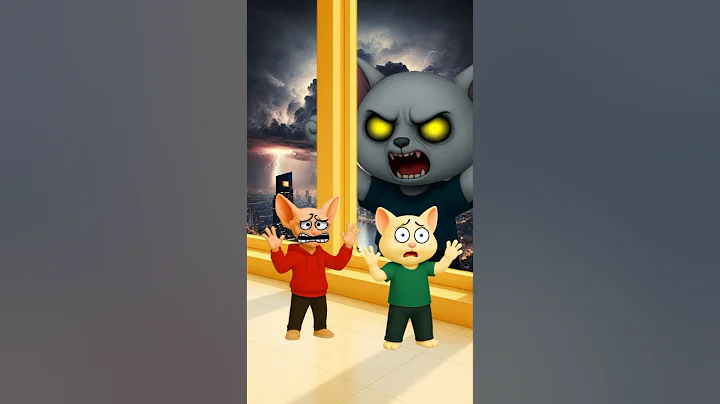 Watch the video about Hey look, there's a big monster😱 #cutecat #catvideos #cartoon #feedshorts