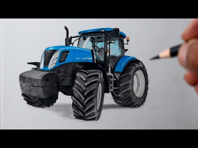 Como desenhar um trator New Holland T7 