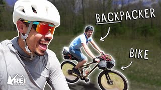 My BACKpacker Friend's FIRST time BIKEPACKING!