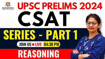 UPSC CSAT 2024 | Practice Series | Series - Part 1 | Reasoning | By - Harjeet Ma