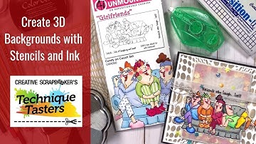 Create 3D Backgrounds with Stencils and Ink - Technique Tasters #196