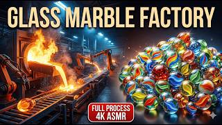 Inside a Glass Marble Factory! Full Process 4K ASMR | Recycled Glass to Perfect Marbles Net Worth