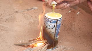 Challenge to recycle cans / Make a simple stove (cans stove ) Outdoor cans stove