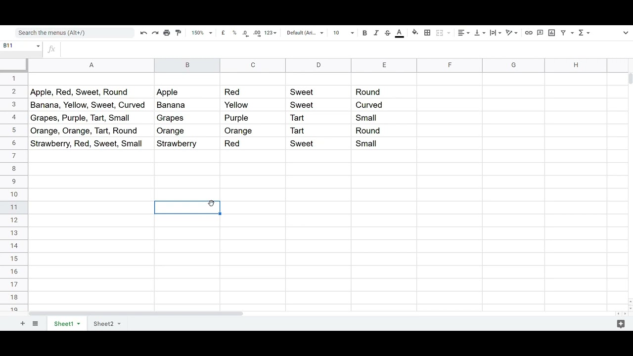 How to Split Text into Different Columns in Google Sheets - YouTube