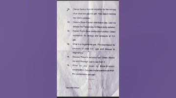 M.Sc 2 sem Statistical mechanics question paper 2022 sri dev suman university|Physics question paper