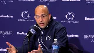 Penn State coach James Franklin on defensive coordinator Brent Pry and his decision to stay