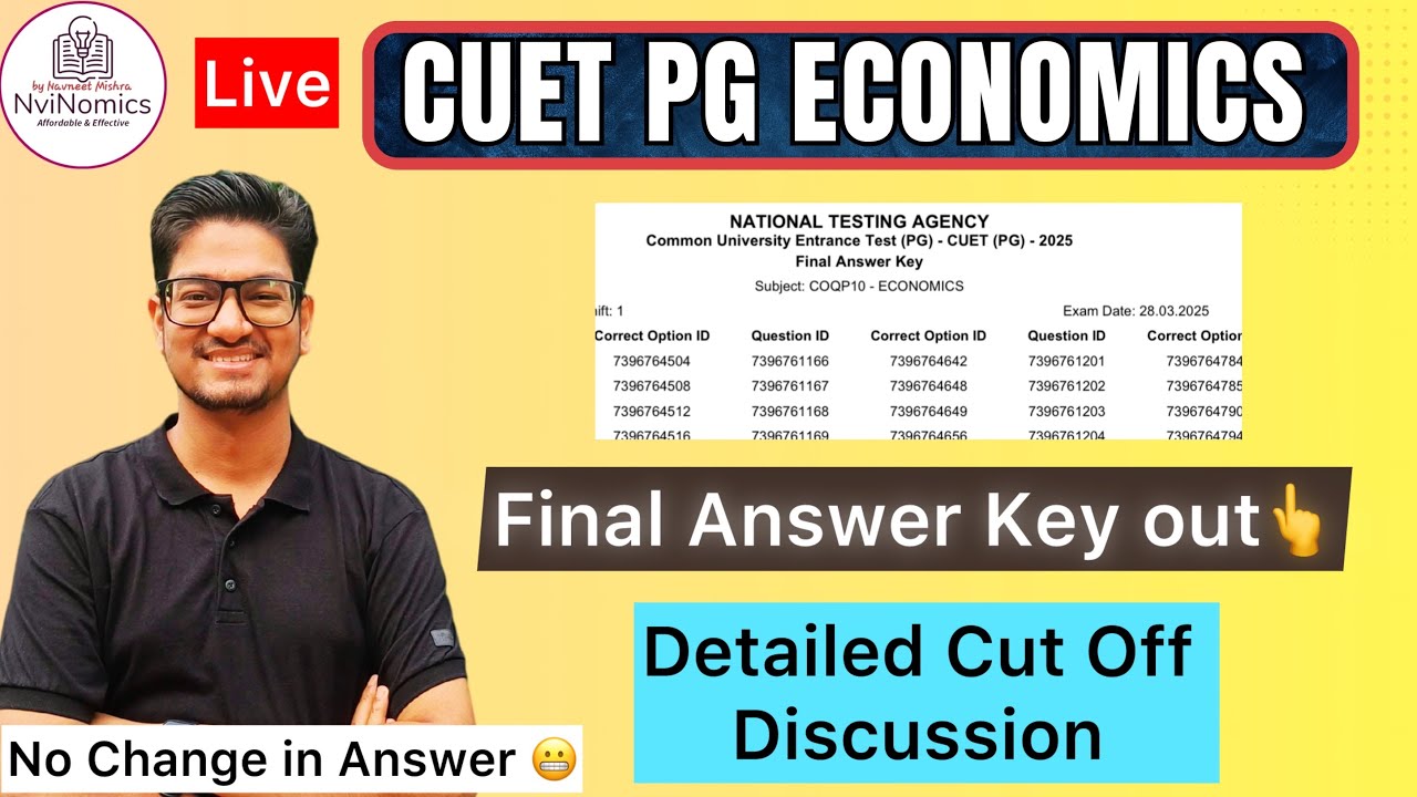 Official Answer key Out 🔥 CUET PG 2025 Final Result Update ||Cut Off ...