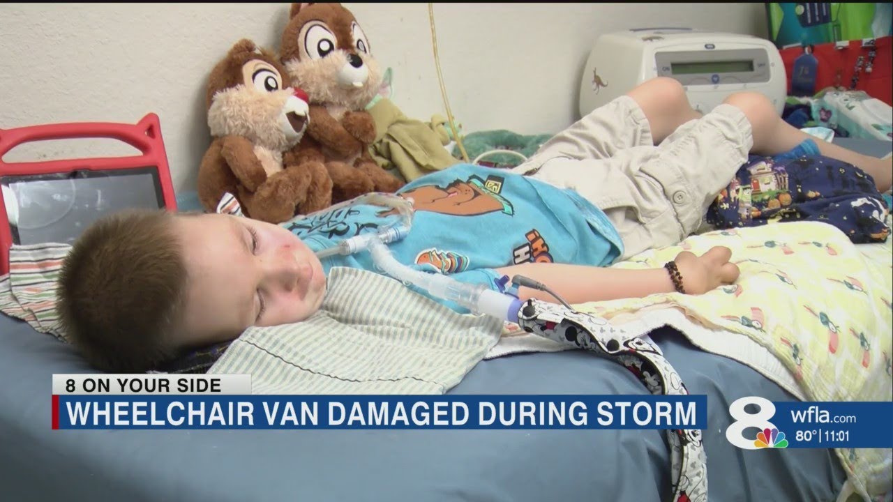 Special needs boy left without customized van after Hurricane Ian - YouTube