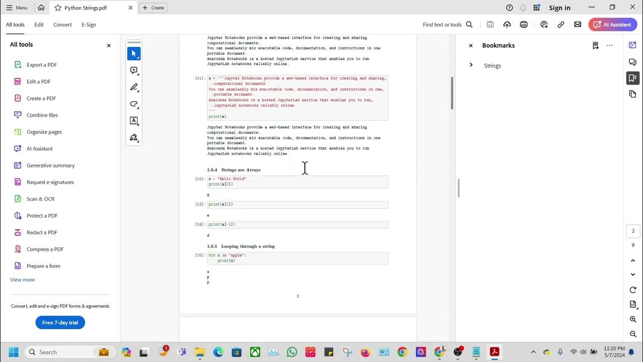 String notes pdf download from Jupyter Notebook - YouTube