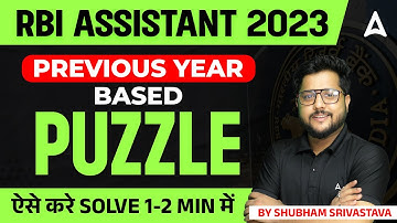 RBI Assistant 2023 | RBI Assistant Previous Year Puzzles Questions | Reasoning by Shubham Srivastava