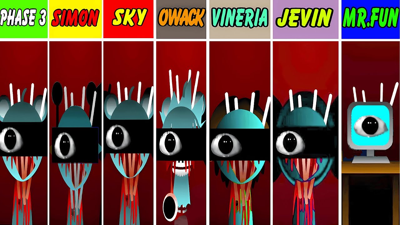 Incredibox Sprunki: Phase 3 But Everyone Is Simon, Sky, Owack, Vineria, Jevin, Mr.Fun