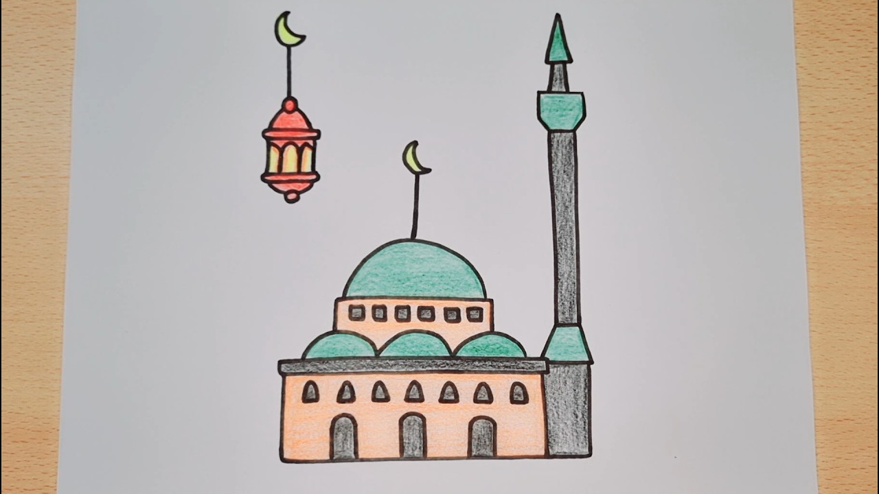 Рисунок на тему Рамадана/Рисунки на тему Рамадана/Рисунок мечети/Простой рисунок на тему Рамадана...