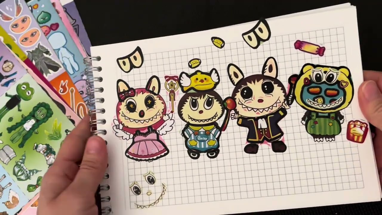 My Sticker book with different mems #asmr #sticker #meme 