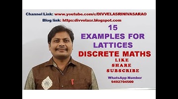 LATTICE || 15 EXAMPLES FOR LATTICES || CHECK WHETHER 15 HASSE DIAGRAMS ARE LATTICES OR NOT || DMS