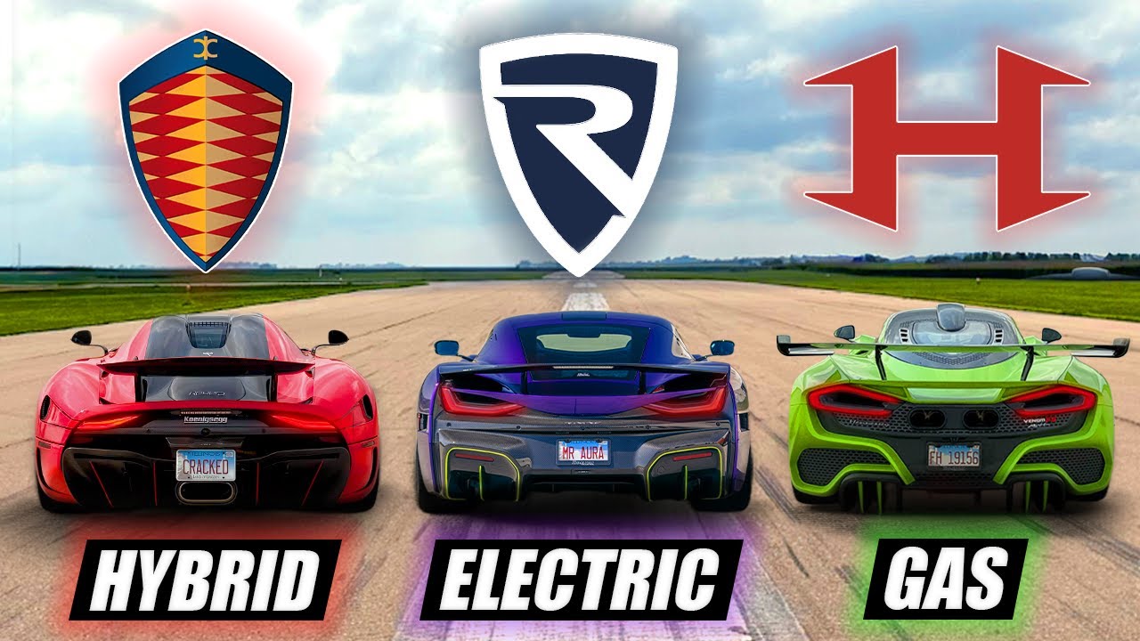 DRAG RACE - Hennessey F5 v Rimac Nevera v Koenigsegg Regera!